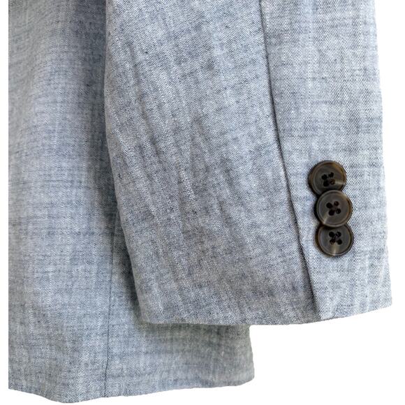 Cat & Jack Boys Chambray Cotton Blazer Blue Gray 10 | 2 Button Sport Coat Jacket - Picture 10 of 12